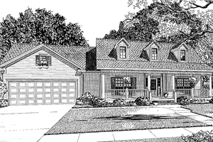 Exterior - Front Elevation 3 for Country House Plan #17-2772 - 3 bed, 2 bath