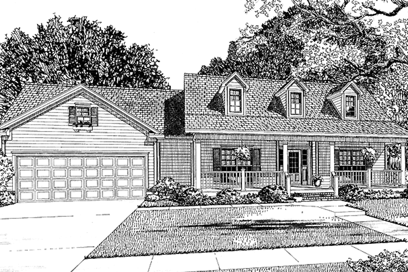 Architectural House Design - Exterior - Front Elevation 3 for Country House Plan #17-2772 - 3 bed, 2 bath