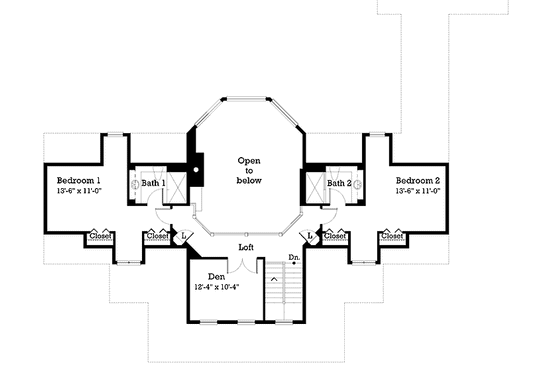 Floor Plan - Upper Floor for Classical House Plan #930-214 - 3 bed, 3.5 bath