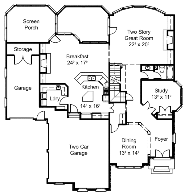 Home Plan - Country Floor Plan - Main Floor Plan #429-303
