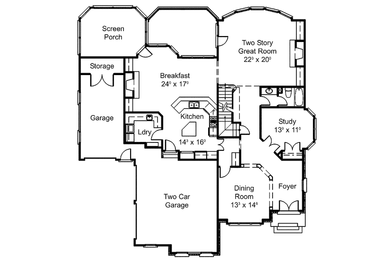 Home Plan - Floor Plan - Main Floor for Country House Plan #429-303 - 4 bed, 4 bath
