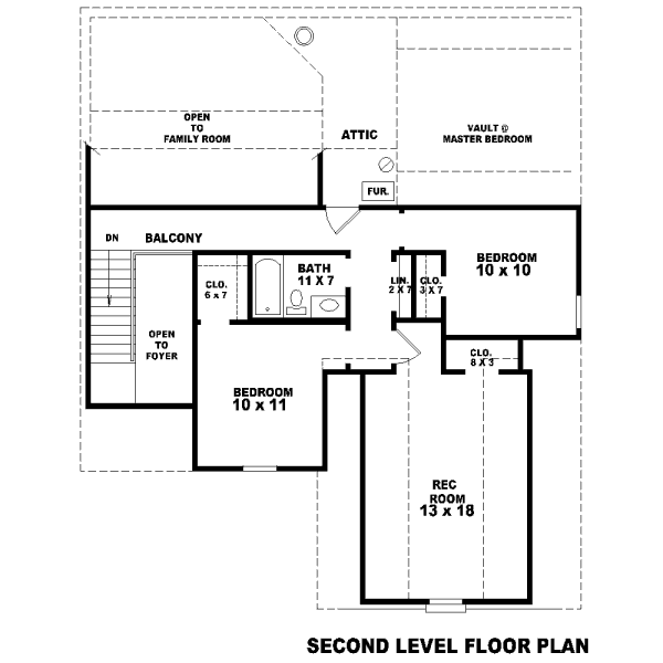 European Floor Plan - Upper Floor Plan #81-13623