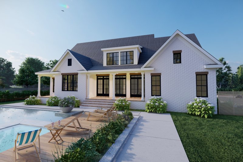 House Blueprint - Exterior - Rear Elevation for Craftsman House Plan #1094-3 - 4 bed, 3.5 bath