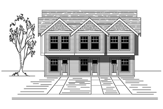 Exterior - Front Elevation for Traditional House Plan #423-47 - 3 bed, 1.5 bath