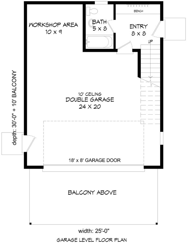 Architectural House Design - Contemporary Floor Plan - Lower Floor Plan #932-1098