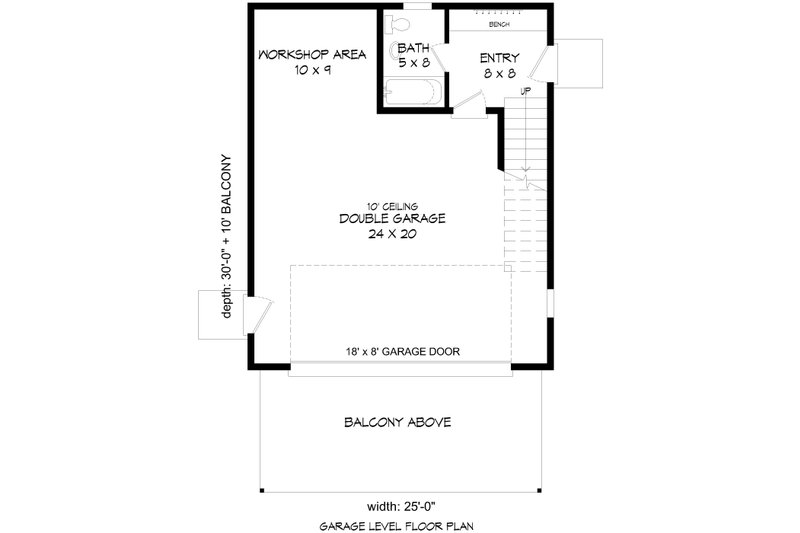 House Plan Design - Floor Plan - Lower Floor for Contemporary House Plan #932-1098 - 1 bed, 2 bath