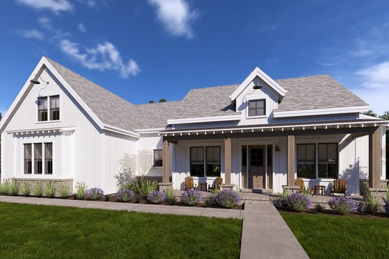 Exterior - Front Elevation 4 for Farmhouse House Plan #1069-28 - 3 bed, 2.5 bath