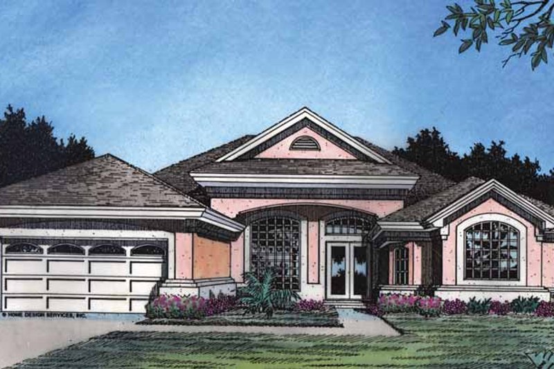 Dream House Plan - Mediterranean Exterior - Front Elevation Plan #417-495