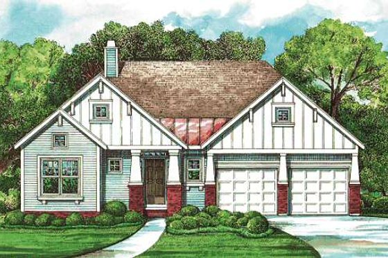 Exterior - Front Elevation 3 for Traditional House Plan #20-1397 - 3 bed, 2 bath