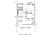Log Style House Plan - 1 Beds 1 Baths 1040 Sq/Ft Plan #117-500 