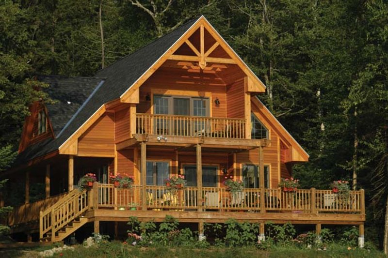 Architectural House Design - Cabin Exterior - Rear Elevation Plan #118-167