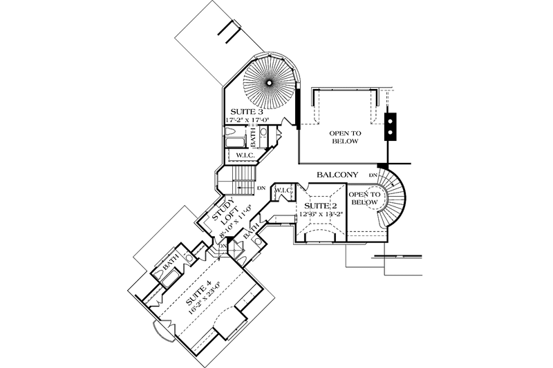 Home Plan - Floor Plan - Upper Floor for European House Plan #453-581 - 4 bed, 4.5 bath