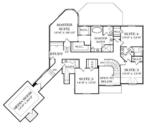 Home Plan - European Floor Plan - Upper Floor Plan #453-587