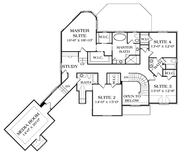 House Design - European Floor Plan - Upper Floor Plan #453-587