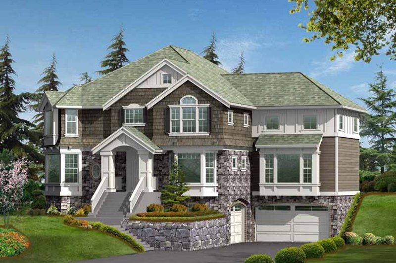Architectural House Design - Craftsman Exterior - Front Elevation Plan #132-452
