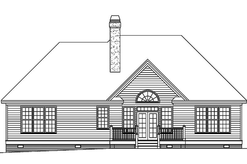 Home Plan - Exterior - Rear Elevation for Traditional House Plan #929-521 - 3 bed, 2 bath