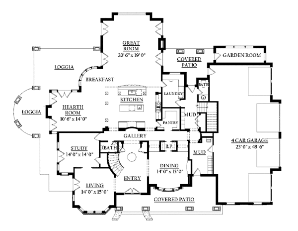 House Plan Design - Classical Floor Plan - Main Floor Plan #937-23