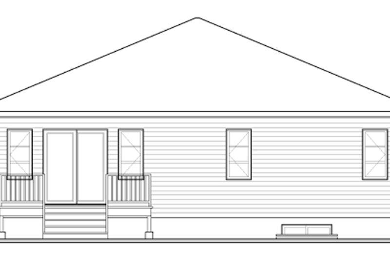 House Blueprint - Exterior - Rear Elevation for Contemporary House Plan #23-2575 - 2 bed, 1 bath