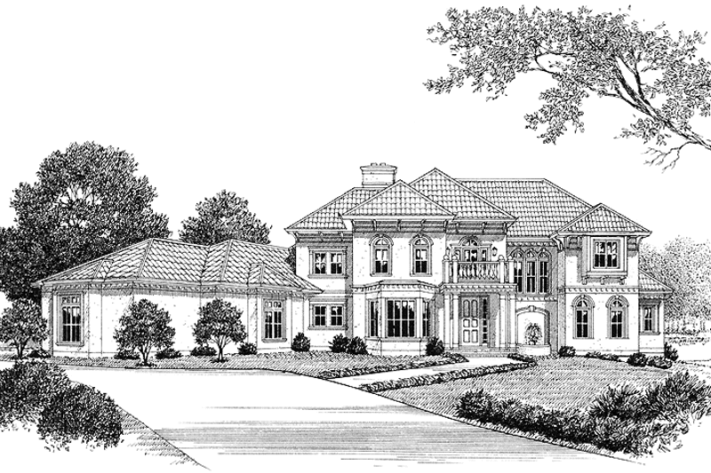 Dream House Plan - Exterior - Front Elevation 3 for Mediterranean House Plan #453-321 - 5 bed, 4 bath