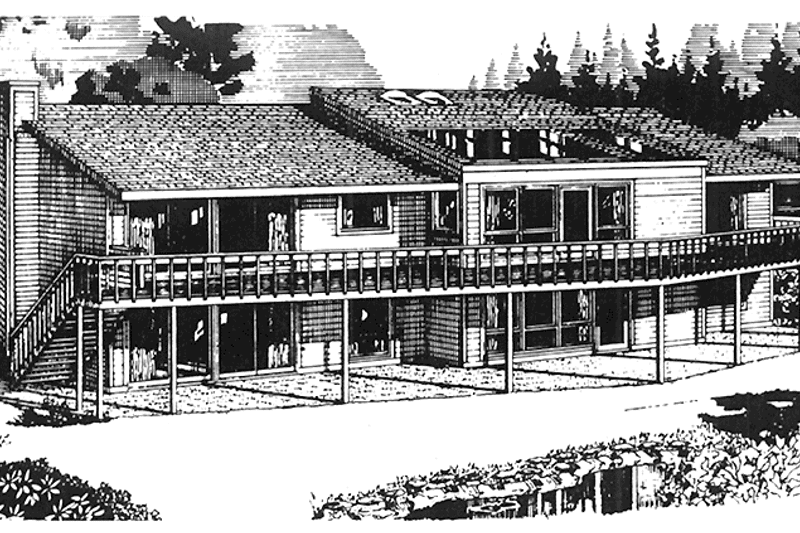 Home Plan - Exterior - Rear Elevation for Ranch House Plan #320-1330 - 3 bed, 2 bath