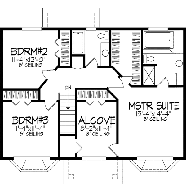 House Plan Design - Tudor Floor Plan - Upper Floor Plan #51-744