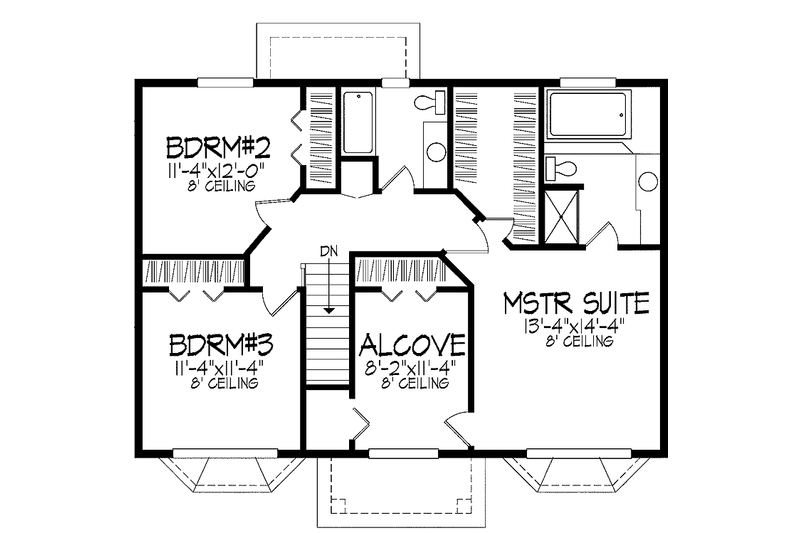 Home Plan - Floor Plan - Upper Floor for Tudor House Plan #51-744 - 3 bed, 2.5 bath
