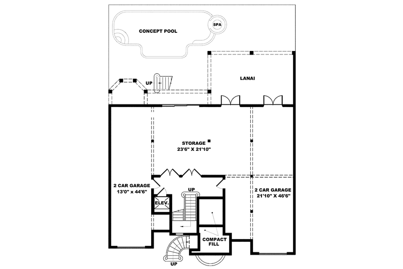 Home Plan - Floor Plan - Lower Floor for Mediterranean House Plan #1017-109 - 4 bed, 5.5 bath