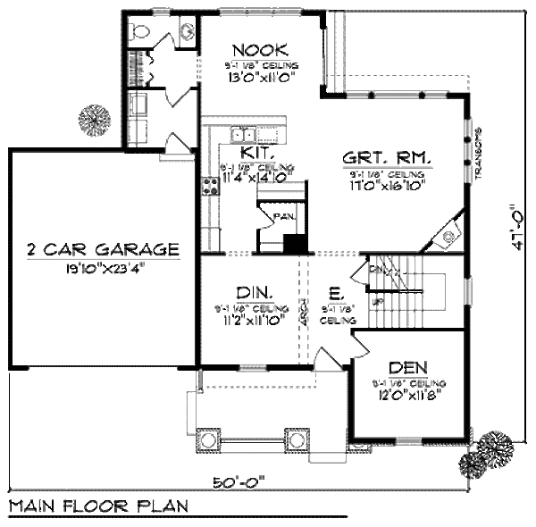 Architectural House Design - Craftsman Floor Plan - Main Floor Plan #70-908