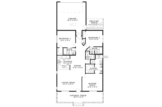 Floor Plan - Main Floor for Country House Plan #17-3057 - 3 bed, 3 bath