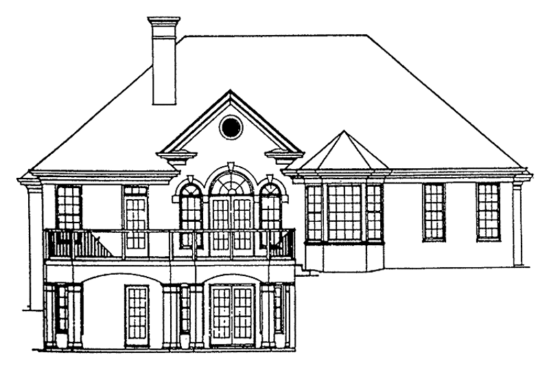 Architectural House Design - Exterior - Rear Elevation for Country House Plan #429-77 - 3 bed, 2.5 bath