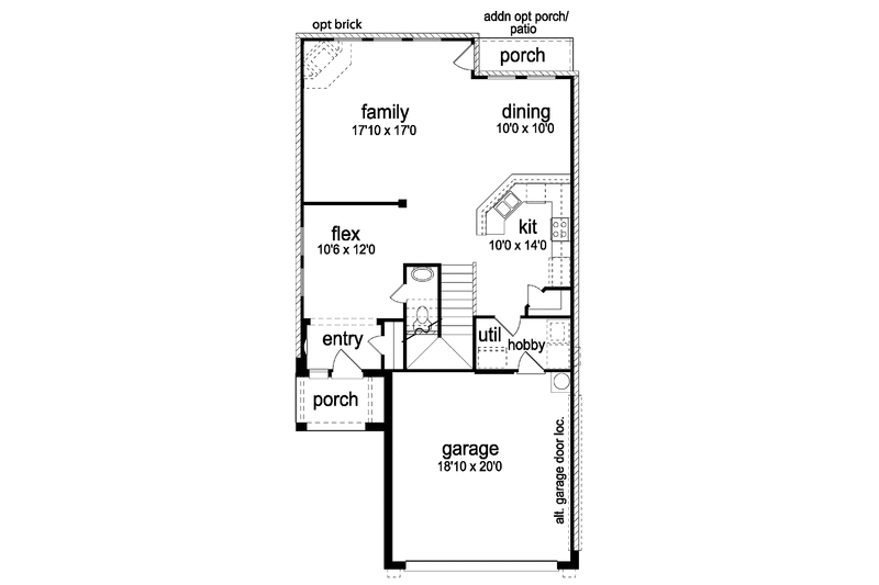 Home Plan - Floor Plan - Main Floor for Country House Plan #84-653 - 3 bed, 2.5 bath