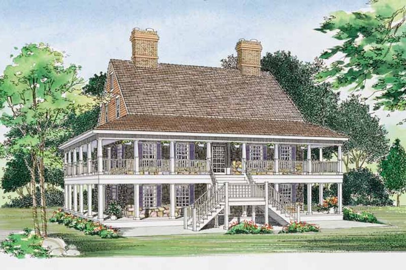 Home Plan - Country Exterior - Front Elevation Plan #72-984
