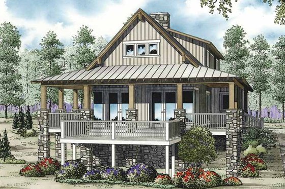 Exterior - Front Elevation 3 for Cabin House Plan #17-3303 - 3 bed, 2.5 bath