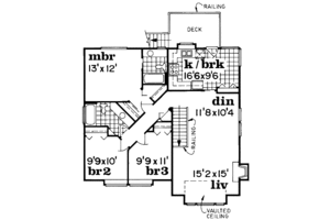 Floor Plan - Upper Floor for Traditional House Plan #47-580 - 3 bed, 2 bath