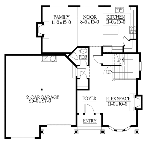 Craftsman Floor Plan - Main Floor Plan #132-291