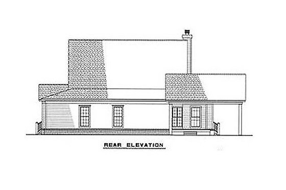 Exterior - Rear Elevation for Farmhouse House Plan #17-3420 - 4 bed, 3 bath