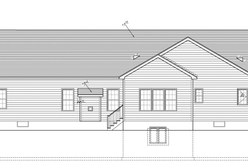 Dream House Plan - Exterior - Rear Elevation for Ranch House Plan #1010-84 - 3 bed, 2.5 bath
