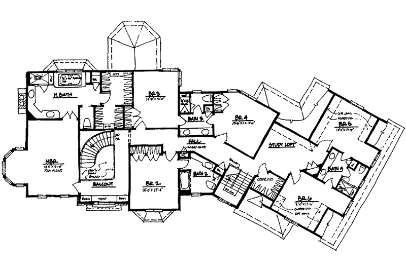 Dream House Plan - Floor Plan - Upper Floor for Traditional House Plan #328-196 - 5 bed, 4.5 bath