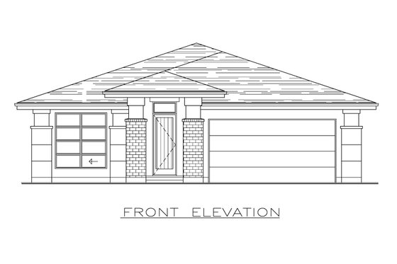 Exterior - Front Elevation 4 for Modern House Plan #1100-1 - 2 bed, 2 bath