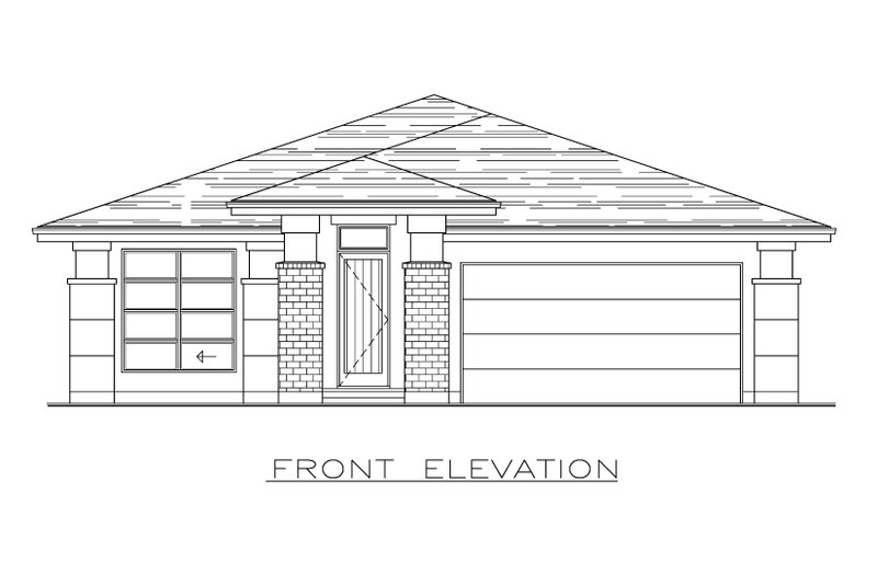 Architectural House Design - Exterior - Front Elevation 4 for Modern House Plan #1100-1 - 2 bed, 2 bath