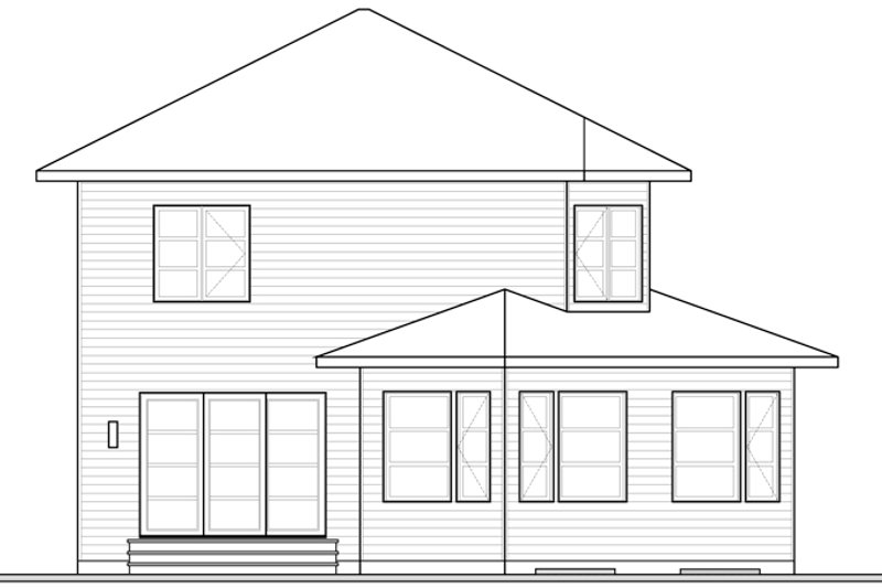 Home Plan - Exterior - Rear Elevation for Contemporary House Plan #23-2587 - 3 bed, 2 bath