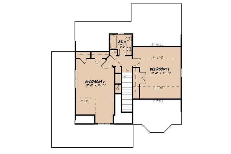 Architectural House Design - Floor Plan - Upper Floor for Craftsman House Plan #923-141 - 3 bed, 2 bath