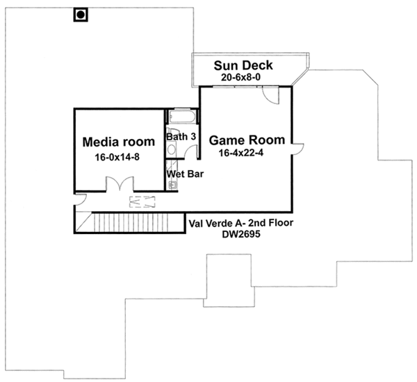 House Plan Design - Mediterranean Floor Plan - Upper Floor Plan #120-235