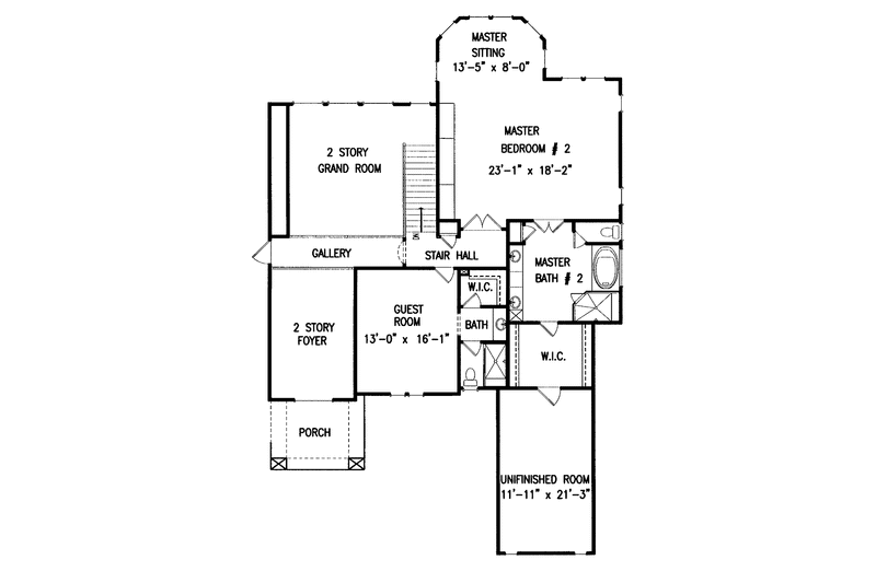 Dream House Plan - Floor Plan - Upper Floor for Traditional House Plan #54-201 - 3 bed, 3.5 bath