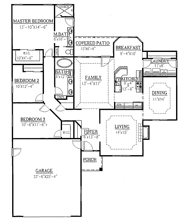 House Design - Traditional Floor Plan - Main Floor Plan #437-18