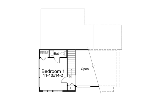 Floor Plan - Upper Floor for Contemporary House Plan #57-626 - 2 bed, 1.5 bath