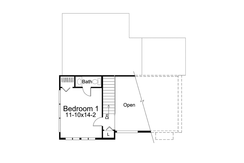 Dream House Plan - Floor Plan - Upper Floor for Contemporary House Plan #57-626 - 2 bed, 1.5 bath