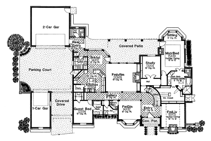 Home Plan - Floor Plan - Main Floor for Country House Plan #310-1032 - 5 bed, 5 bath