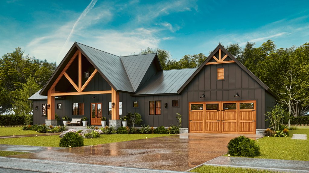 Exterior - Front Elevation 5 for Farmhouse House Plan #119-475 - 3 bed, 3.5 bath