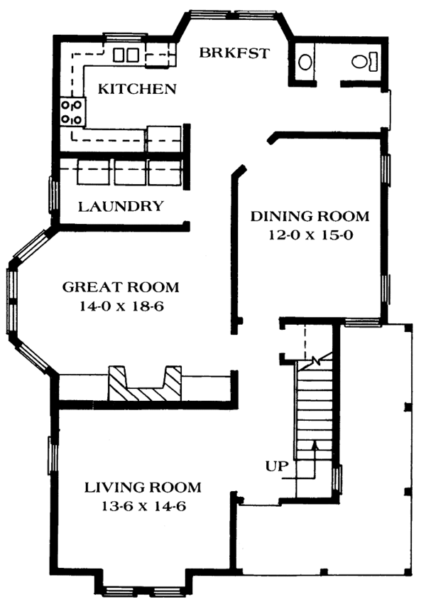 House Design - Victorian Floor Plan - Main Floor Plan #1014-21